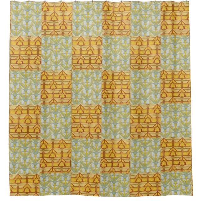 Vintage Art Nouveau Nature Grid Pattern Art (Front)
