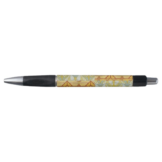 Vintage Art Nouveau Nature Grid Pattern Art Pen (Front)