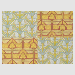 Vintage Art Nouveau Nature Grid Pattern Art Tissue Paper