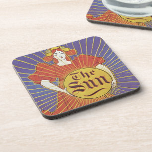 Vintage Art Nouveau, New York Sun Newspaper Coaster