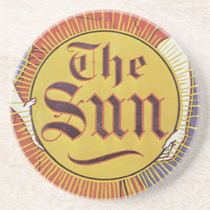 Vintage Art Nouveau, New York Sun Newspaper Coaster
