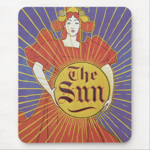 Vintage Art Nouveau, New York Sun Newspaper Mouse Pad