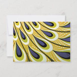 Vintage Art Nouveau Peacock Feather Pattern RSVP Card