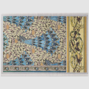 Vintage Art Nouveau Peacocks Fish & Seaweed Tissue Paper