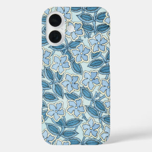 Vintage Art Nouveau Periwinkle Flowers in a Garden iPhone 16 Case