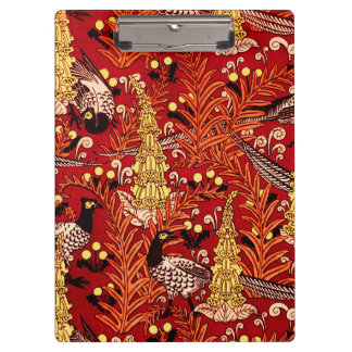 Vintage Art Nouveau Pheasants, Ferns and Dandelion Clipboard