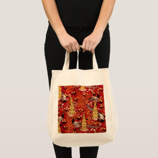 Vintage Art Nouveau Pheasants, Ferns and Dandelion Tote Bag