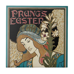 Vintage Art Nouveau, Prang's Easter Publications Tile