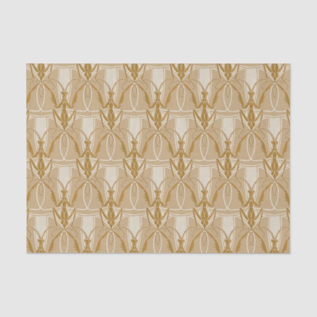 Vintage Art Nouveau Praying Mantis Pattern Tissue Paper (Front)