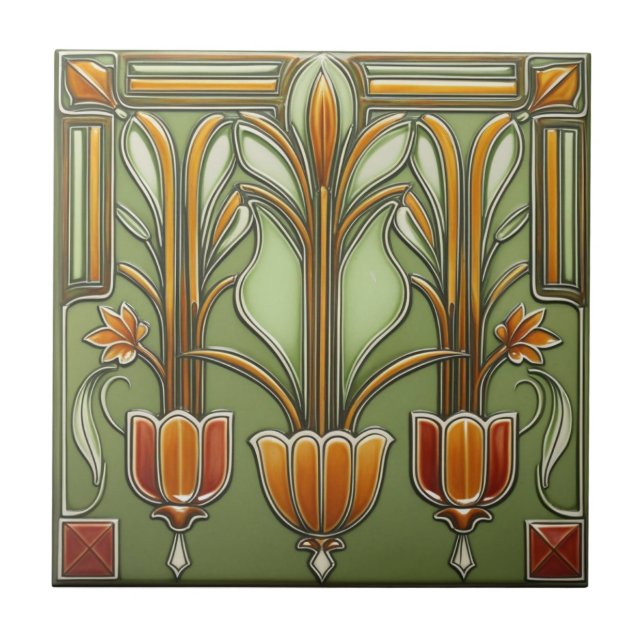 Vintage Art nouveau Reproduction Tile (Front)