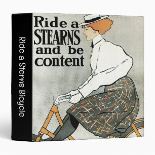 Vintage Art Nouveau, Ride a Sterns Bicycles Bikes Binder