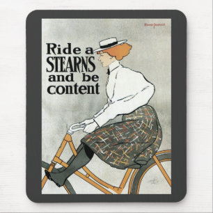 Vintage Art Nouveau, Ride a Sterns Bicycles Bikes Mouse Pad