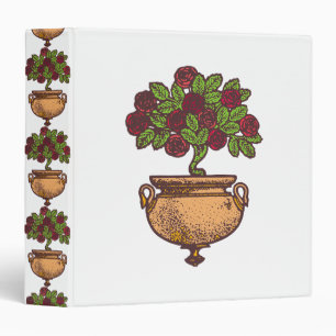 Vintage Art Nouveau rose tree floral design Binder