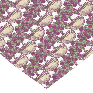 Vintage Art Nouveau rose tree maroon pattern Short Table Runner