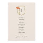 Vintage Art Nouveau Seating Chart Card