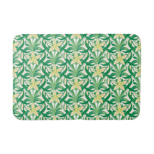 Vintage Art Nouveau snowdrop floral pattern Bath Mat