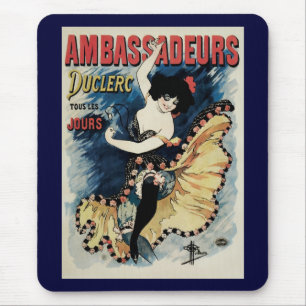 Vintage Art Nouveau, Spanish Flamenco Dancer Mouse Pad
