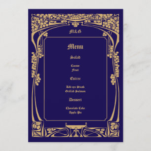 Vintage Art Nouveau Style Wedding Menu