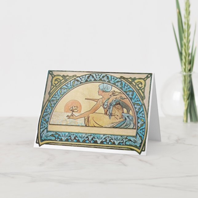 Vintage Art Nouveau sunset Card (Front)