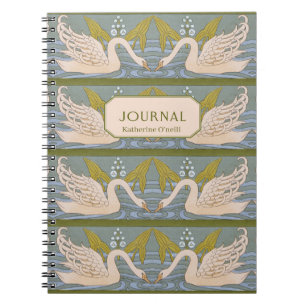 Vintage Art Nouveau Swan Motif Journal