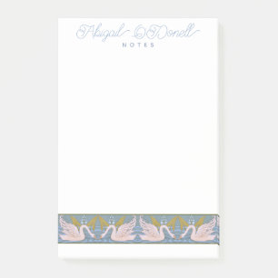 Vintage Art Nouveau Swan Pattern - Personalized Post-it Notes