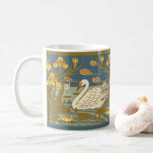 Vintage Art Nouveau Swans & Irises Frieze Coffee Mug