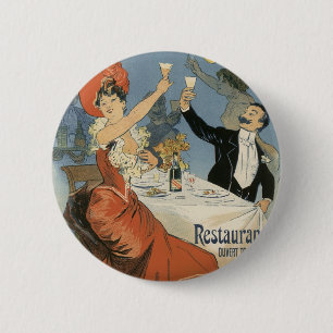 Vintage Art Nouveau, Taverne Olympia Restaurant 2 Inch Round Button