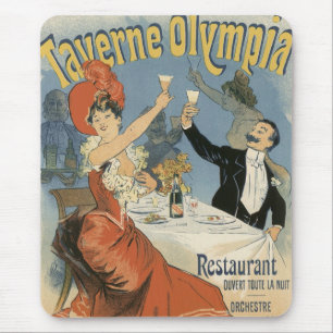 Vintage Art Nouveau, Taverne Olympia Restaurant Mouse Pad