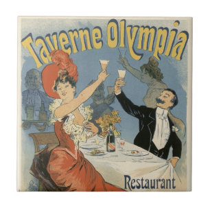 Vintage Art Nouveau, Taverne Olympia Restaurant Tile