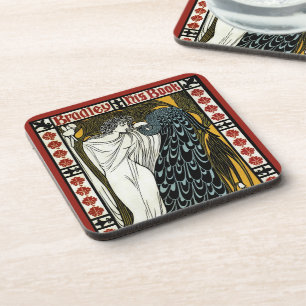 Vintage Art Nouveau, The Kiss by William Bradley Coaster