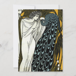 Vintage Art Nouveau, The Kiss by William Bradley Invitation