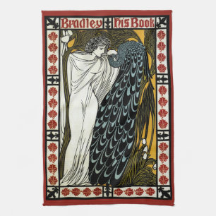 Vintage Art Nouveau, The Kiss by William Bradley Kitchen Towel