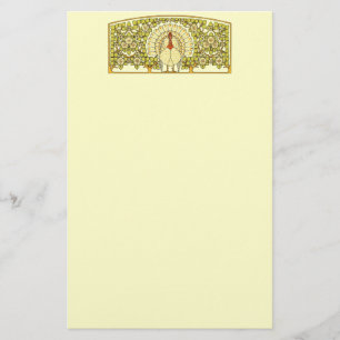 Vintage Art Nouveau Turkey Thanksgiving Stationery