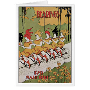 Vintage Art Nouveau, Vélo Tandem à Roulements