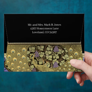 Vintage Art Nouveau Vineyard Peacock Envelopes