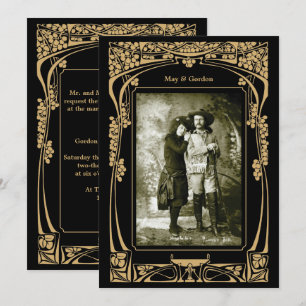 Vintage Art Nouveau Wedding Invitation