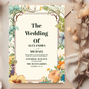 Vintage  Art Nouveau Wedding Invitation
