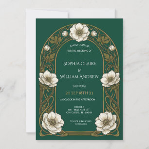 Vintage Art Nouveau Wedding Invitation Inspired