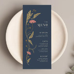Vintage Art Nouveau Wedding Menu<br><div class="desc">This Wedding Menu from the Art Nouveau Collection showcases a beautiful vintage floral design that exudes modern elegance. Personalize it with your details easily and quickly. Simply press the 'customize it' button to further re-arrange and format the style and placement of the text.</div>