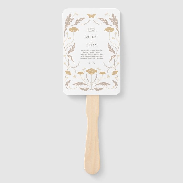 Vintage Art Nouveau Wedding Program Hand Fan (Front)