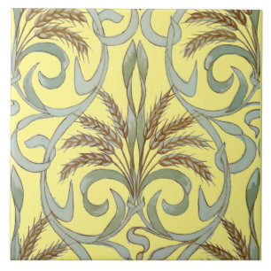 Vintage Art Nouveau Wheat Pattern Tile