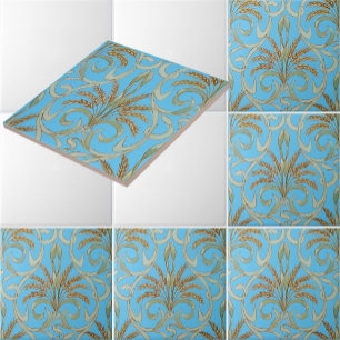 Vintage Art Nouveau Wheat Pattern Tile