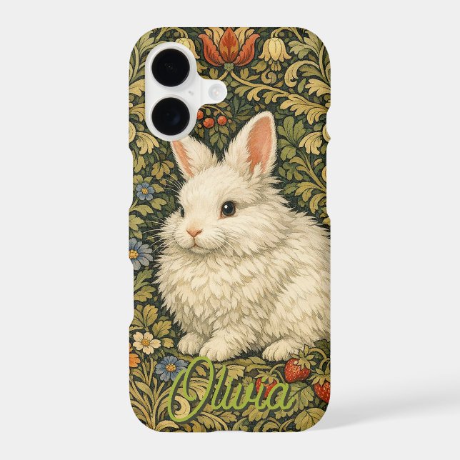 Vintage art nouveau white rabbit  (Back)