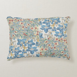 Vintage Art Nouveau Wild Geranium Floral Pattern Accent Pillow