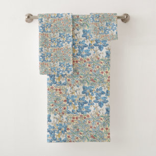 Vintage Art Nouveau Wild Geranium Floral Pattern Bath Towel Set