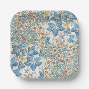 Vintage Art Nouveau Wild Geranium Floral Pattern Paper Plate