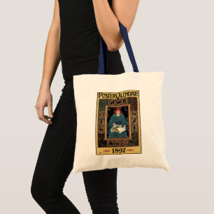 Vintage Art Nouveau, Woman Reading Astrology Book Tote Bag