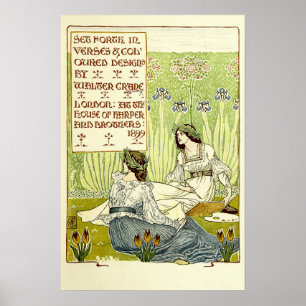 Vintage Art Nouveau Women by Walter Crane Poster