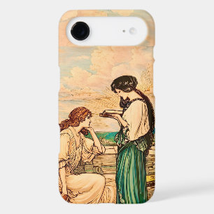 Vintage Art Nouveau Women Reading by the Sea 