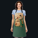 Vintage Art Nouveau Women Reading by the Sea  Apron<br><div class="desc">A beautifully restored Art Nouveau illustration depicting two elegant women reading together on a seaside terrace. Flowing gowns, soft coastal light, and delicate linework evoke the romantic spirit of the Belle Époque. Perfect for book lovers, cottagecore décor, libraries, and vintage art collectors. This timeless literary illustration adds elegance to journals,...</div>